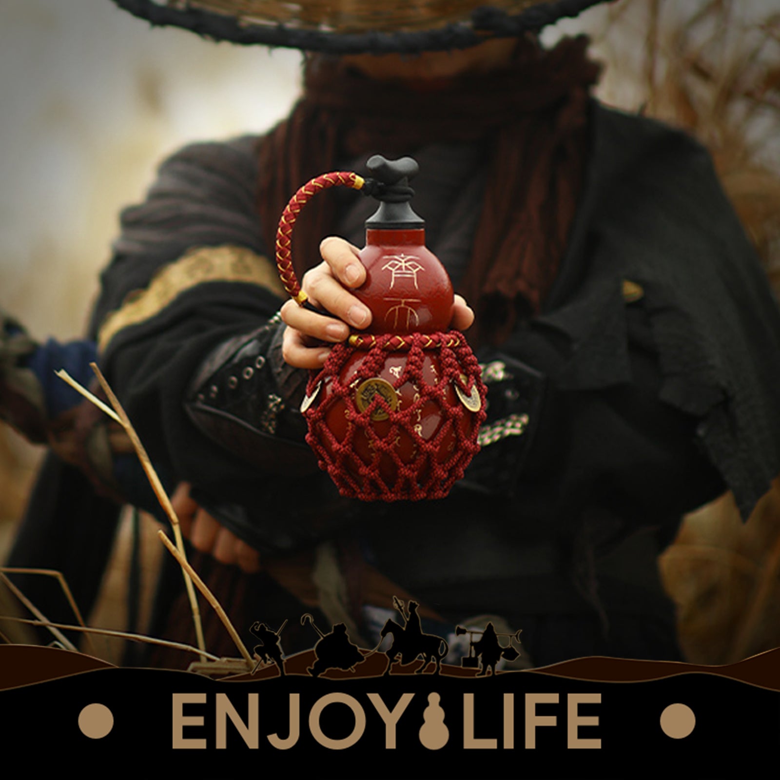 ENJOY LIFE Gourd Water Bottle 528ml Thermos HongHuQiTian Type